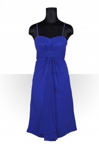 Blaues Chiffonkleid